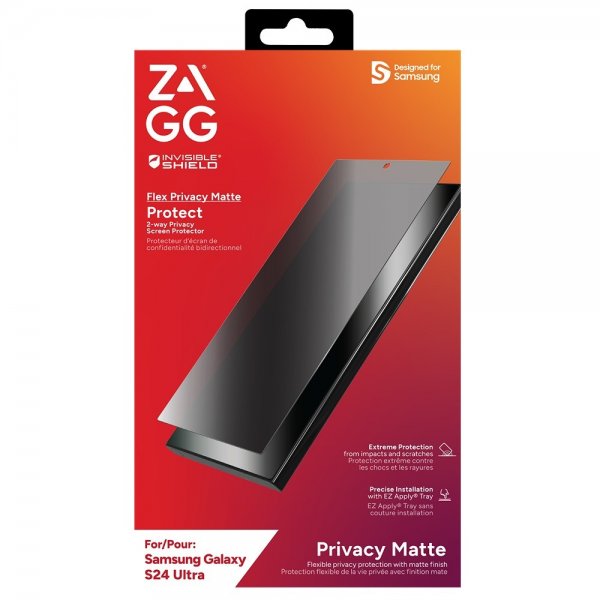 ZAGG InvisibleShield Samsung Galaxy S24 Ultra Skærmbeskyttelse Flex Privacy Matte