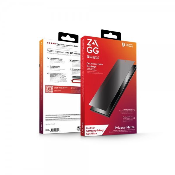 ZAGG InvisibleShield Samsung Galaxy S24 Ultra Skærmbeskyttelse Flex Privacy Matte