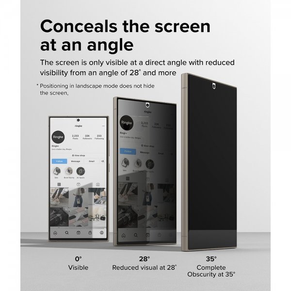 Ringke Samsung Galaxy S24 Ultra Skærmbeskyttelse Privacy Dual Easy Film