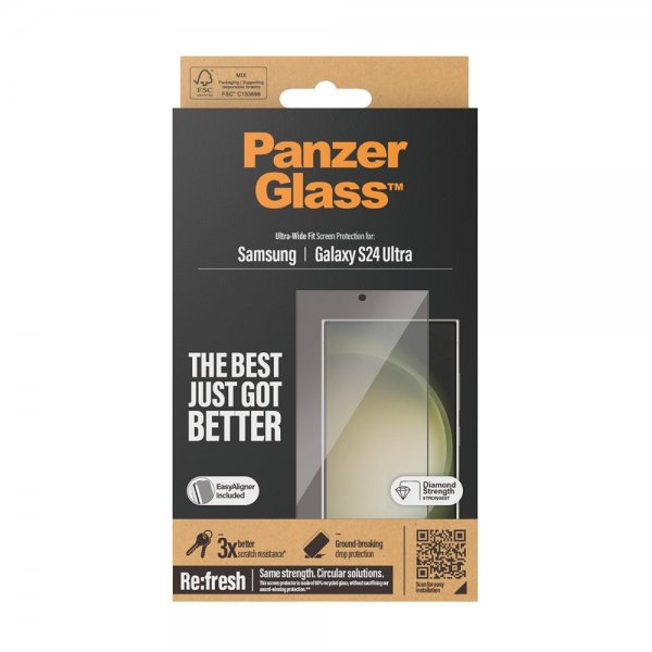 PanzerGlass Samsung Galaxy S24 Ultra Skærmbeskytter Ultra-Wide Fit EasyAligner