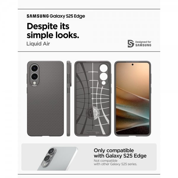 Spigen Samsung Galaxy S25 Edge Cover Liquid Air Marble Gray