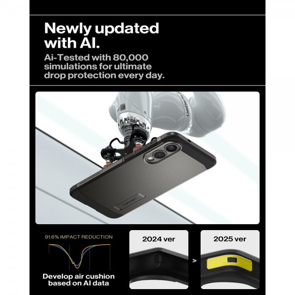 Spigen Samsung Galaxy S25 Edge Cover Tough Armor MagFit Gunmetal