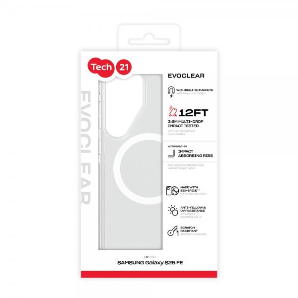 Tech21 Samsung Galaxy S25 FE Cover EvoClear MagSafe Transparent