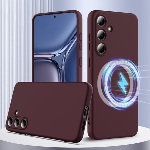 Samsung Galaxy S25 FE Cover med strop Silikone MagSafe Vinrød