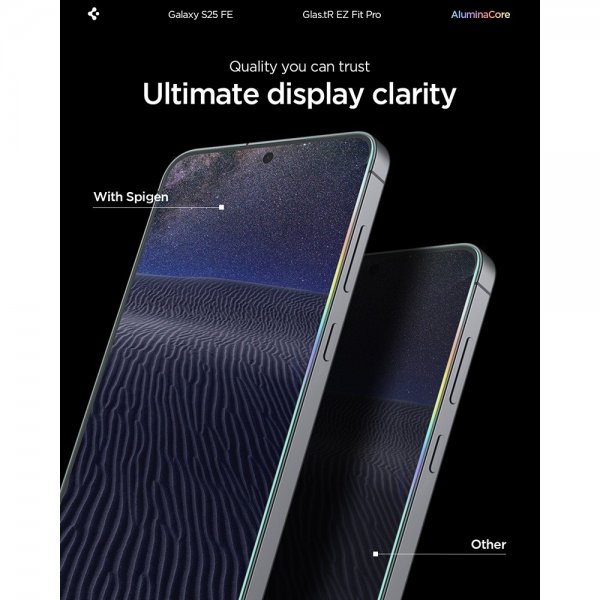 Spigen Samsung Galaxy S25 FE Skærmbeskytter GLAS.tR EZ Fit Pro 2-pak