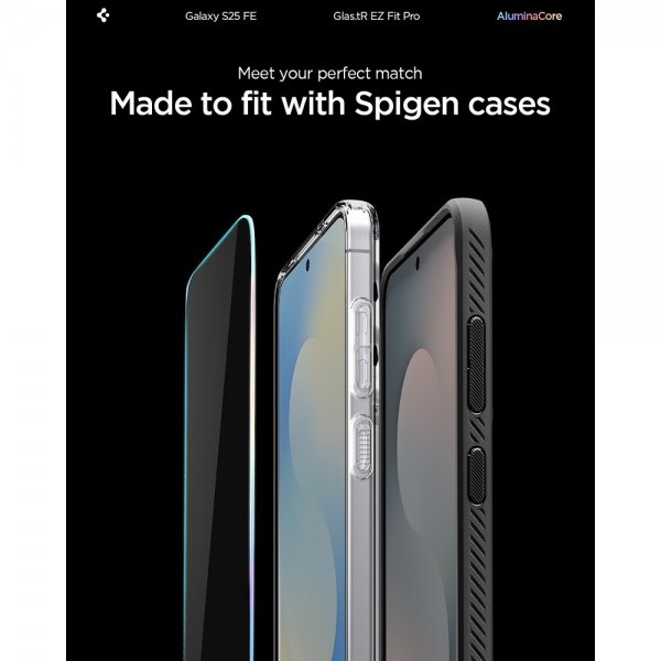 Spigen Samsung Galaxy S25 FE Skærmbeskytter GLAS.tR EZ Fit Pro 2-pak