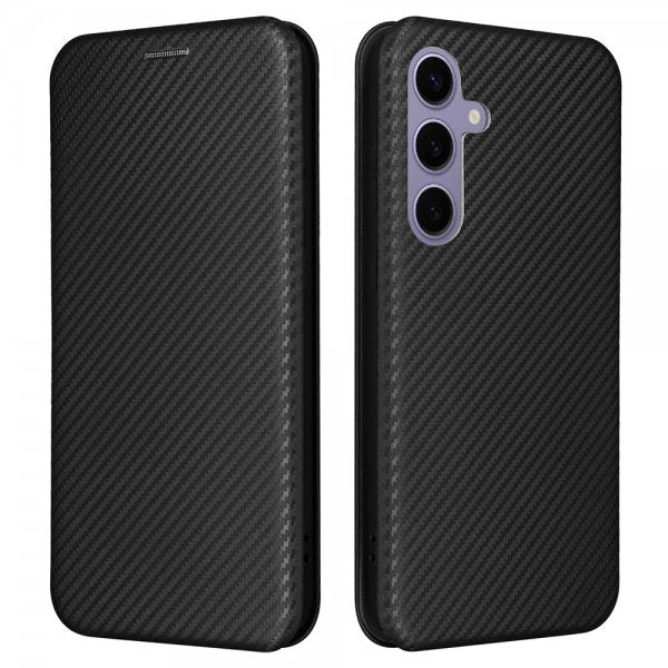 Samsung Galaxy S25 Cover Kulfibertekstur Sort