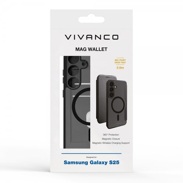Vivanco Samsung Galaxy S25 Etui Mag Wallet Sort
