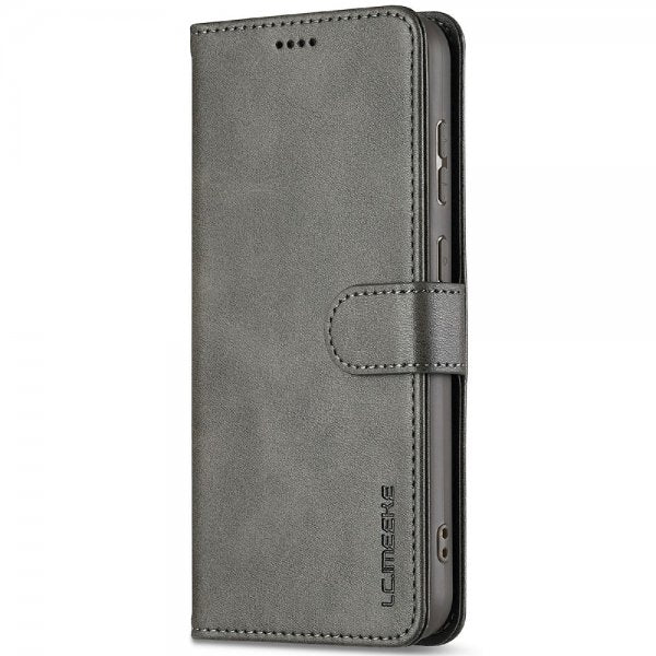 Lc.Imeeke Samsung Galaxy S25 Cover med Kortrum Stativfunktion Grå