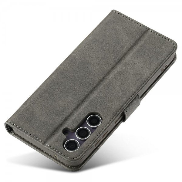 Lc.Imeeke Samsung Galaxy S25 Cover med Kortrum Stativfunktion Grå