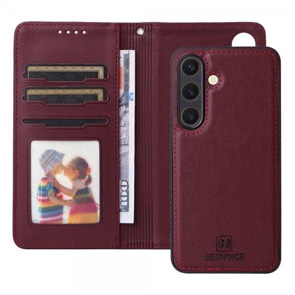Betopnice Samsung Galaxy S25 Etui med Aftageligt Cover 005 Rød