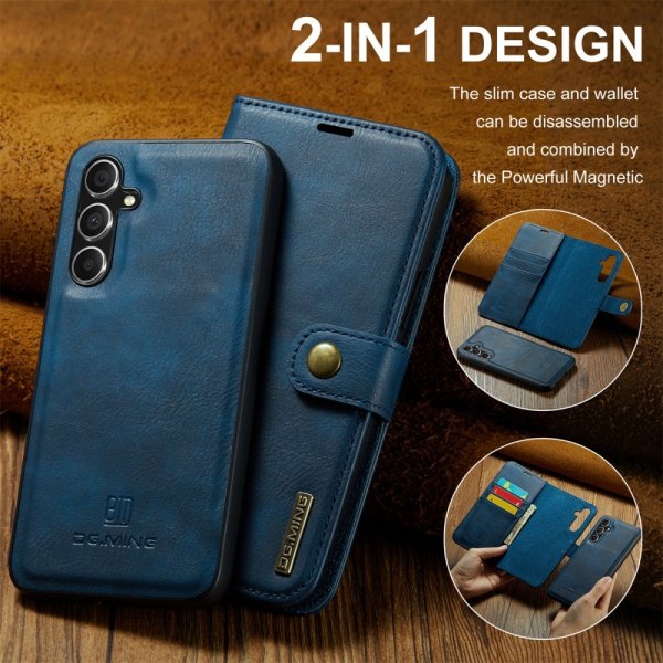 Dg.Ming Samsung Galaxy S25 Etui med Aftageligt Cover Blå