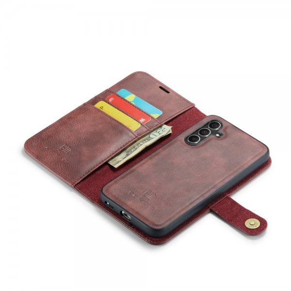 Dg.Ming Samsung Galaxy S25 Etui med Aftageligt Cover Rød
