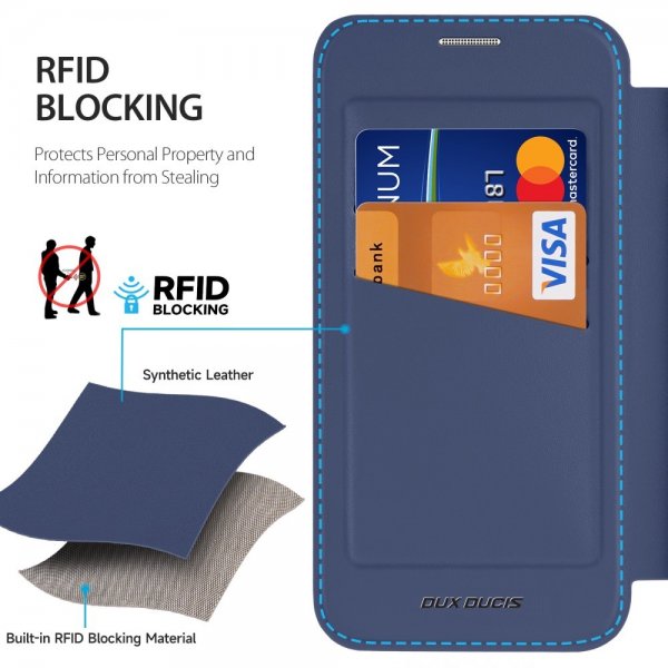 Dux Ducis Samsung Galaxy S25 Cover Skin X Pro Series Støtteben MagSafe Blå