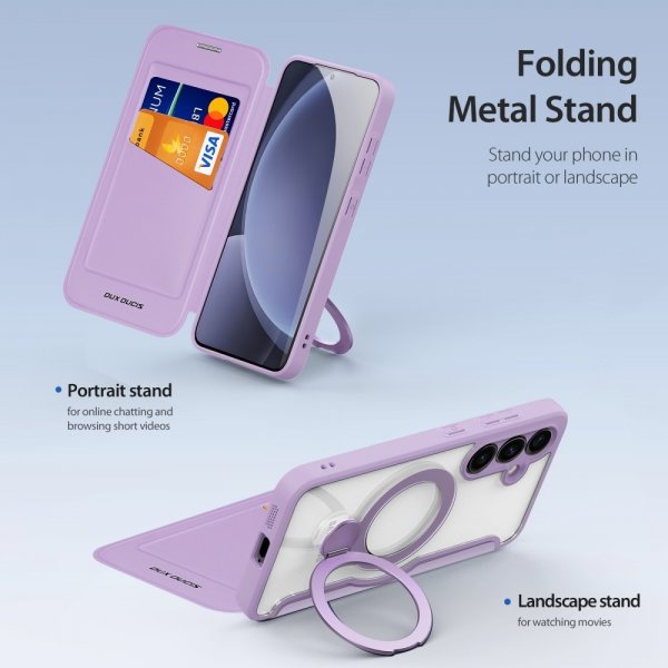 Dux Ducis Samsung Galaxy S25 Cover Skin X Pro Series Støttefod MagSafe Lilla