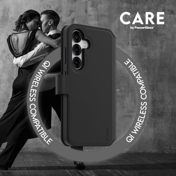 CARE by PanzerGlass Samsung Galaxy S25 Cover Tango Two-in-One Wallet MagSafe Sort