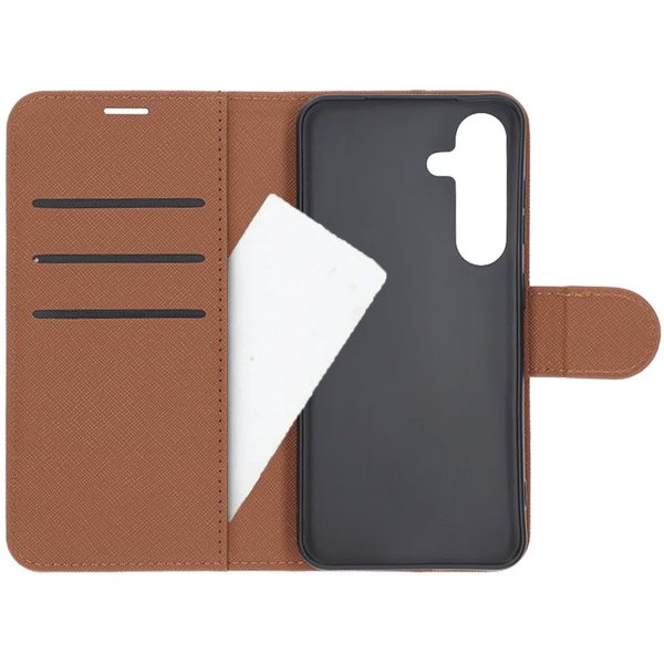 Samsung Galaxy S25 Etui med Kortlomme og Stativfunktion Brun