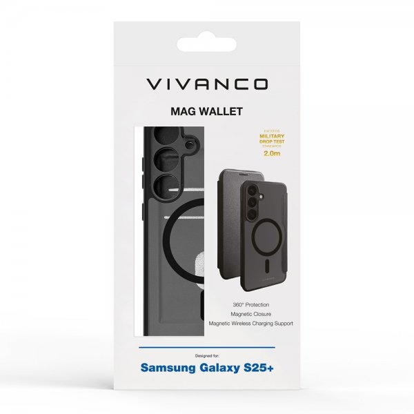 Vivanco Samsung Galaxy S25 Plus Etui Mag Wallet Sort