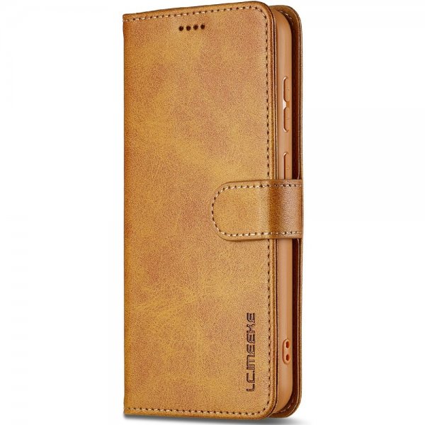 Lc.Imeeke Samsung Galaxy S25 Plus Etui med Kortlomme Stativfunktion Lysebrun