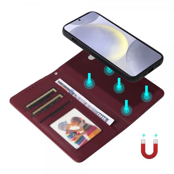 Betopnice Samsung Galaxy S25 Plus Etui med Aftageligt Cover 005 Rød