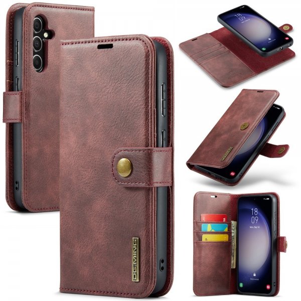 Dg.Ming Samsung Galaxy S25 Plus Etui med Aftageligt Cover Rød