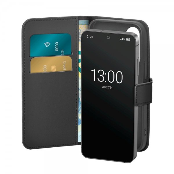 Puro Samsung Galaxy S25 Plus Etui Wallet Stand Sort