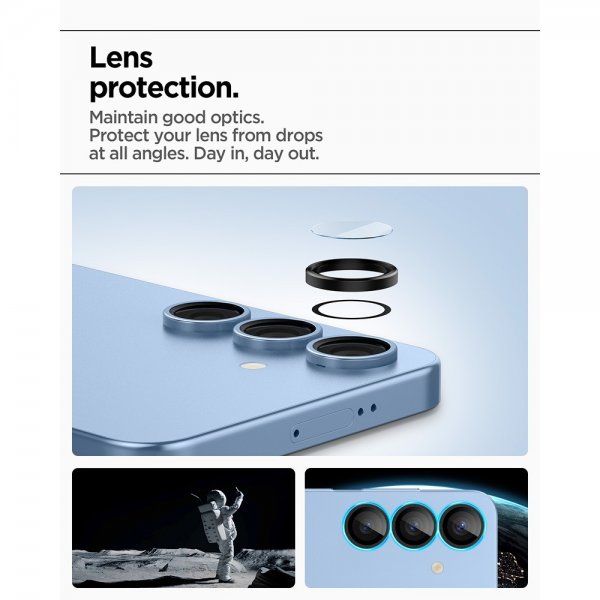Spigen Samsung Galaxy S25 Plus Kamerabeskyttelse GLAS.tR EZ Fit Optik Pro 2-pak Sort