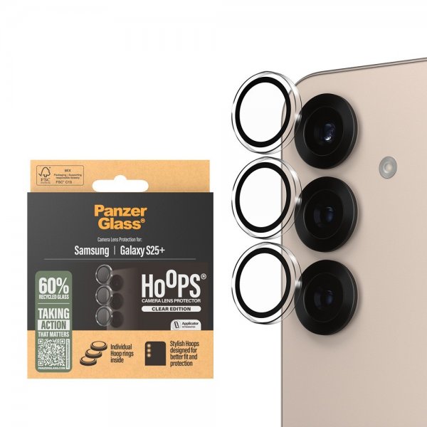 PanzerGlass Samsung Galaxy S25 Plus Kamerabeskyttelse Hoops Transparent