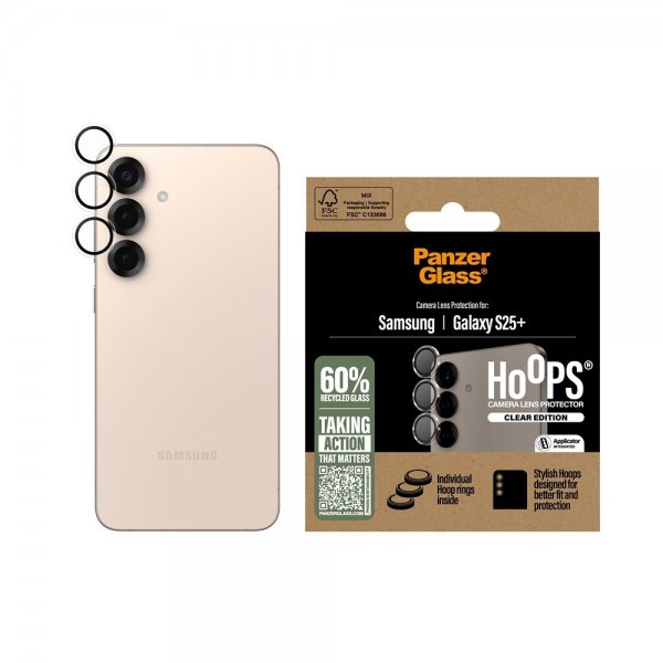 PanzerGlass Samsung Galaxy S25 Plus Kamerabeskyttelse Hoops Transparent