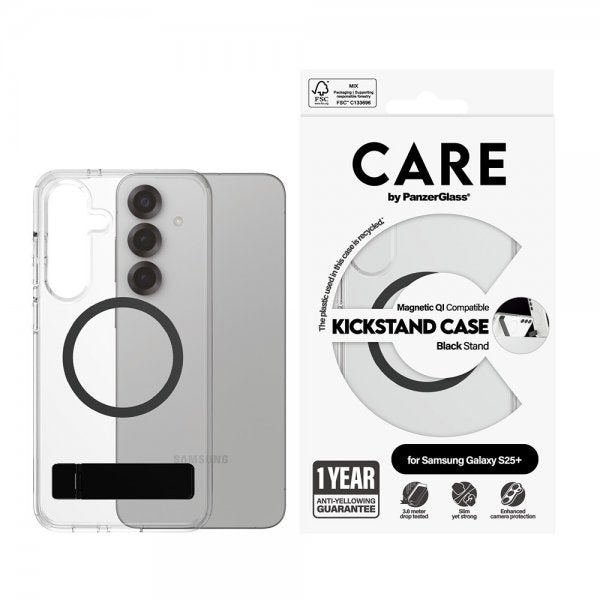 CARE by PanzerGlass Samsung Galaxy S25 Plus Cover Kickstand MagSafe Sort
