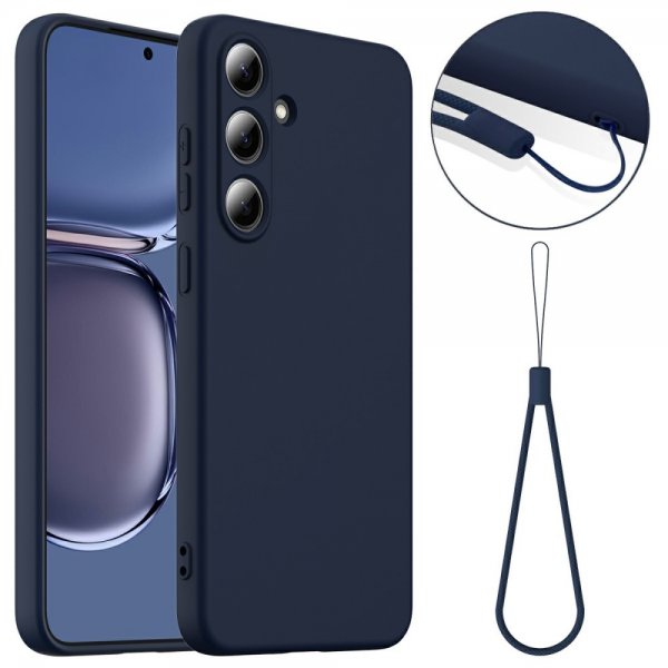 Samsung Galaxy S25 Plus Cover med Rem Silikone MagSafe Mørkeblå