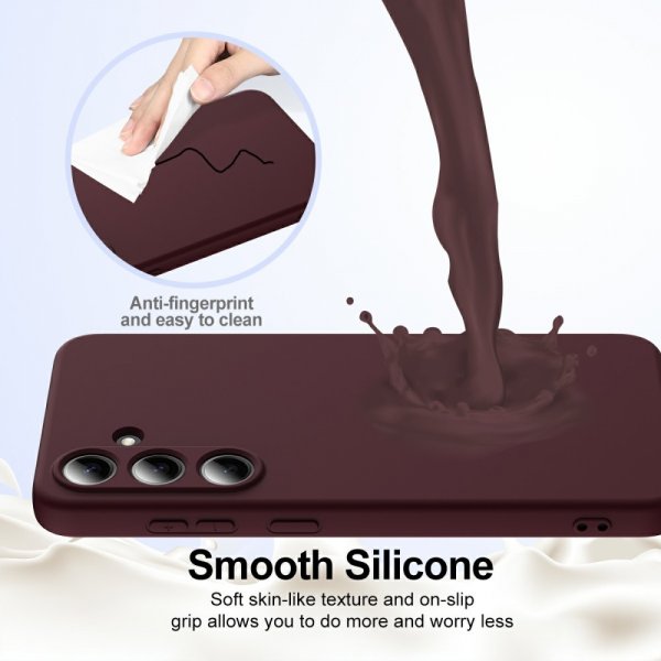 Samsung Galaxy S25 Plus Cover med Rem Silikone MagSafe Vinrød