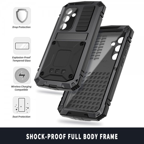 R-JUST Samsung Galaxy S25 Plus Cover Metal Stødsikkert Sort