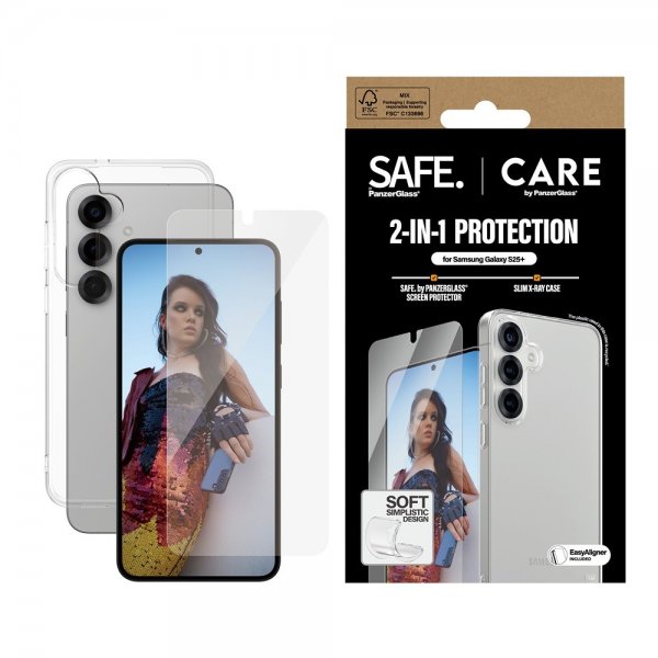CARE by PanzerGlass Samsung Galaxy S25 Plus Cover og Skærmbeskyttelse Fashion 2-i-1 Bundle