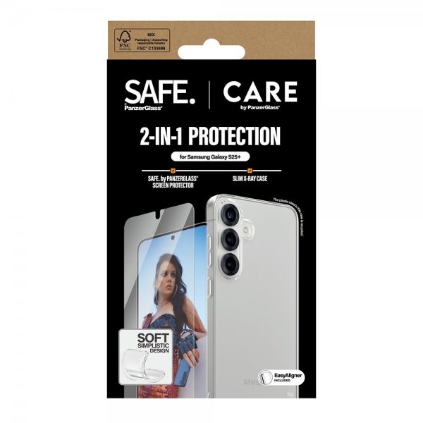 CARE by PanzerGlass Samsung Galaxy S25 Plus Cover og Skærmbeskyttelse Fashion 2-i-1 Bundle