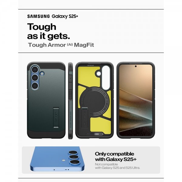 Spigen Samsung Galaxy S25 Plus Cover Tough Armor MagFit Abyss Green