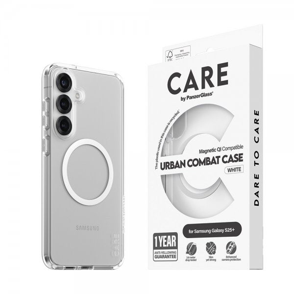 CARE by PanzerGlass Samsung Galaxy S25 Plus Cover Urban Combat MagSafe Hvid