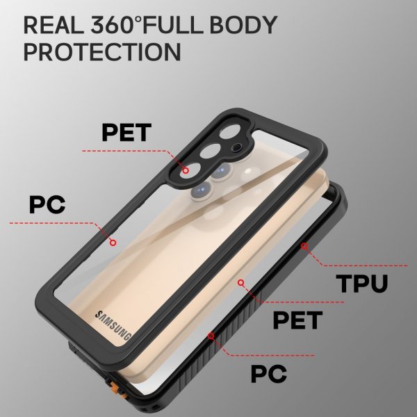 Redpepper Samsung Galaxy S25 Plus Cover Vandtæt IP68 Sort