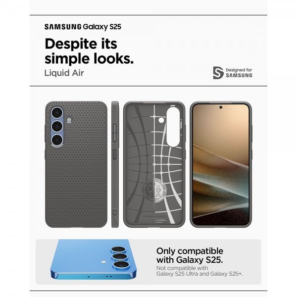 Spigen Samsung Galaxy S25 Cover Liquid Air Marble Gray