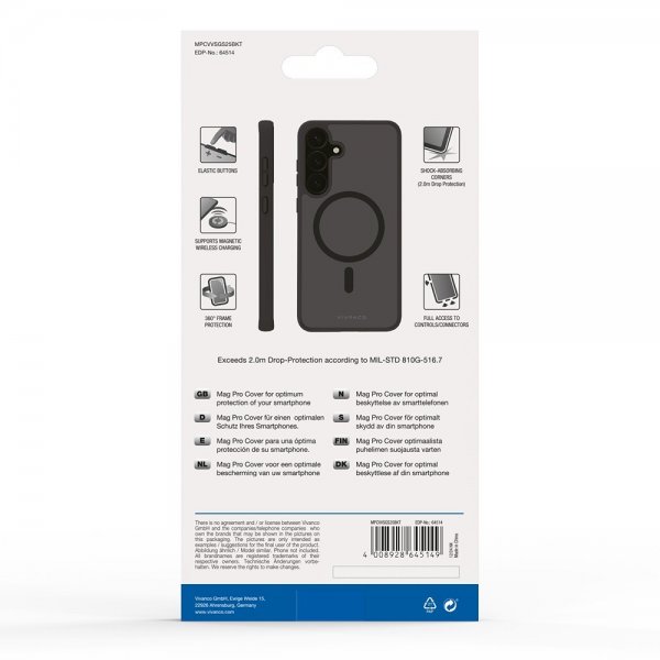 Vivanco Samsung Galaxy S25 Cover Mag Pro Transparent Sort