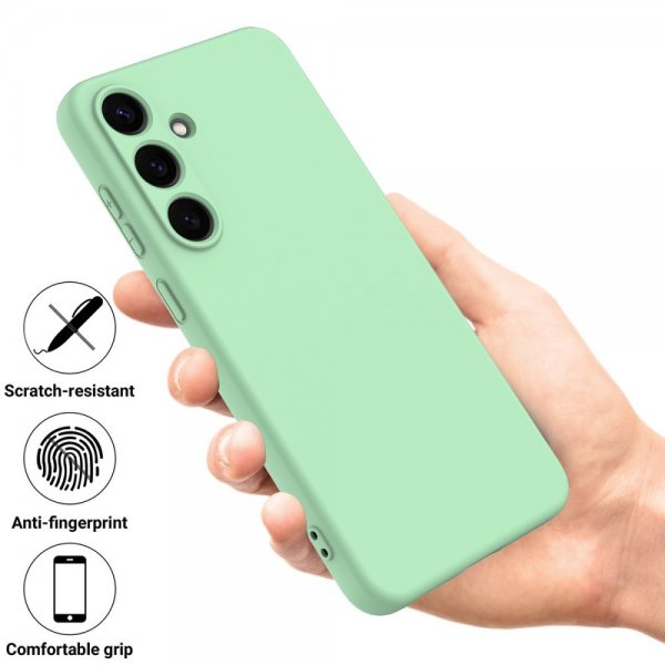Samsung Galaxy S25 Cover med strop, silikone, grøn