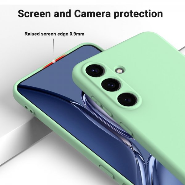 Samsung Galaxy S25 Cover med strop, silikone, grøn