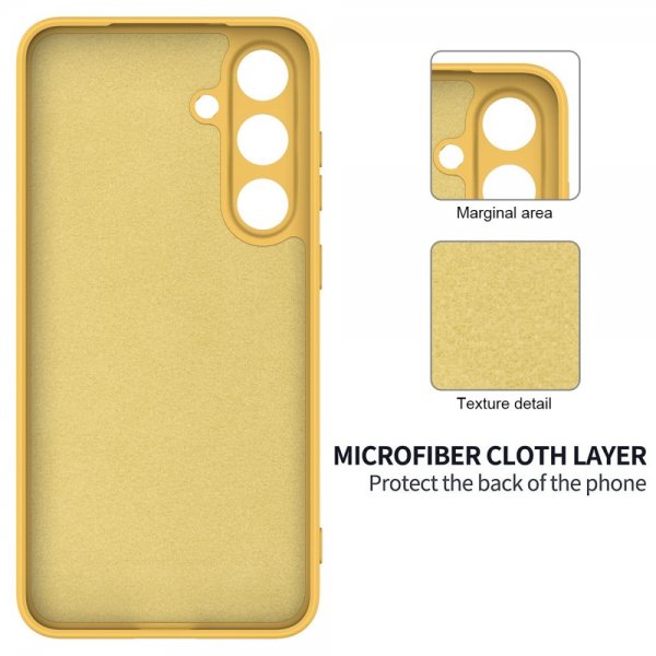 Samsung Galaxy S25 Cover med strop, silikone, gul