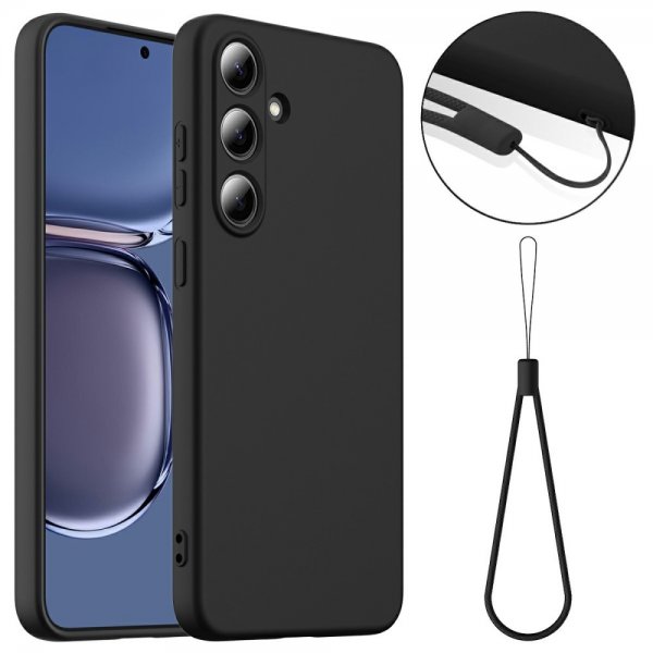 Samsung Galaxy S25 Cover med Strap Silikone MagSafe Sort