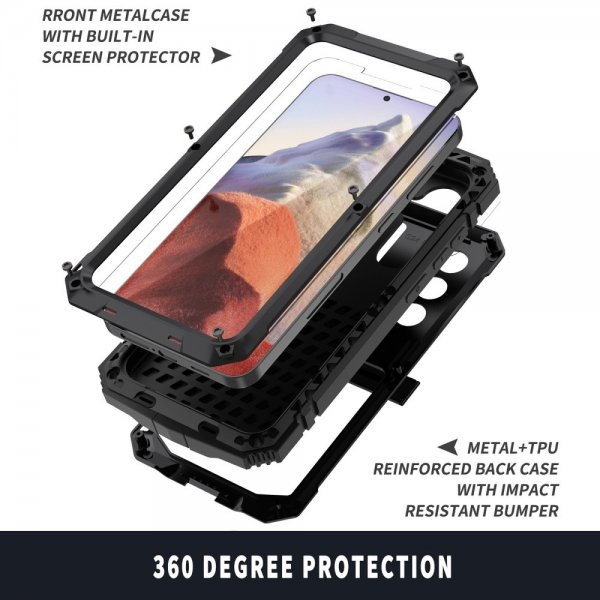 R-JUST Samsung Galaxy S25 Cover Metal Stødabsorberende Sort