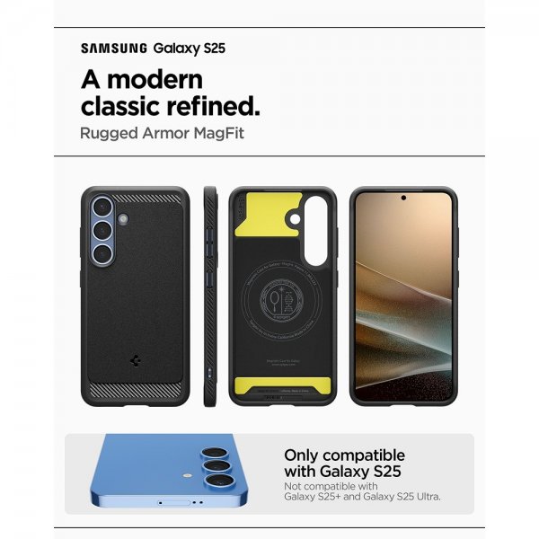 Spigen Samsung Galaxy S25 Cover Rugged Armor MagFit Mat Sort