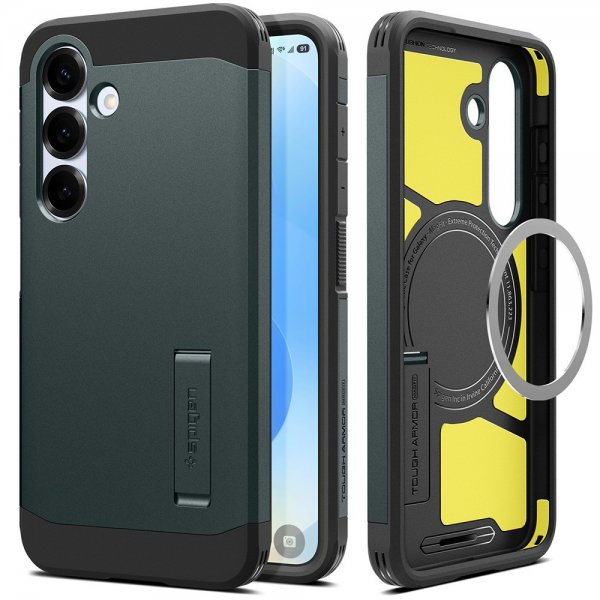 Spigen Samsung Galaxy S25 Cover Tough Armor MagFit Abyss Green