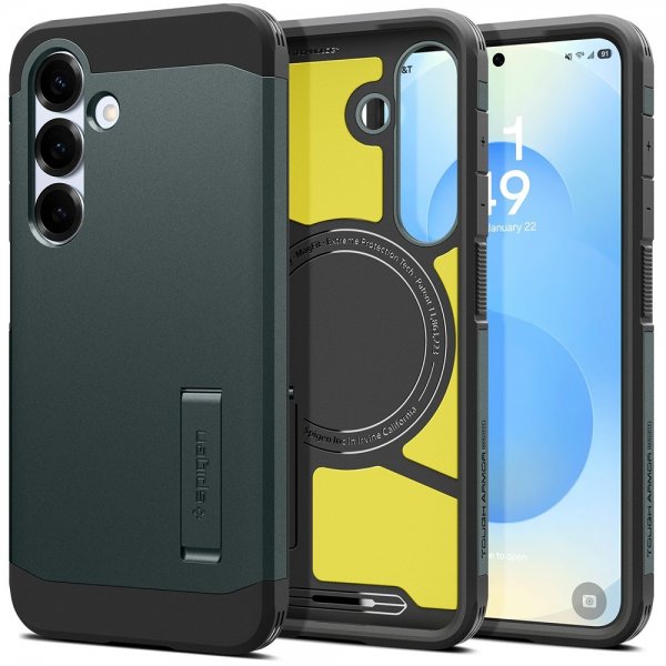 Spigen Samsung Galaxy S25 Cover Tough Armor MagFit Abyss Green