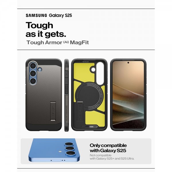 Spigen Samsung Galaxy S25 Cover Tough Armor MagFit Gunmetal