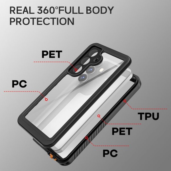 Redpepper Samsung Galaxy S25 Cover Vandtæt IP68 Sort